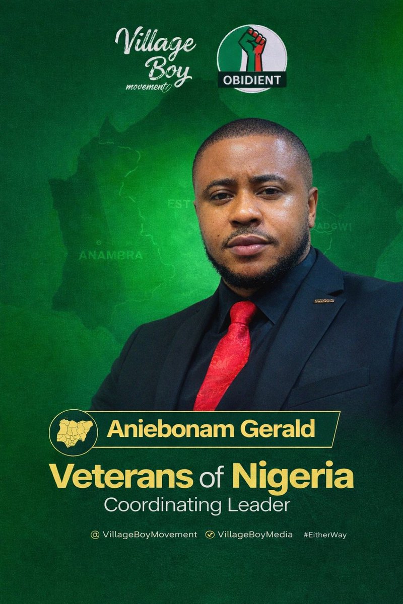 Thanks to his excellency , Mr <a href="/PeterObi/">Peter Obi</a>  for appointing me as the Veterans of Nigeria Coordinating Leader of The Village boy movement. 

A Leader that cares for the welfare of Veterans and Soldiers of the Nigerian Armed Forces. #villageboymovement #cityboymovement #TrendingNow