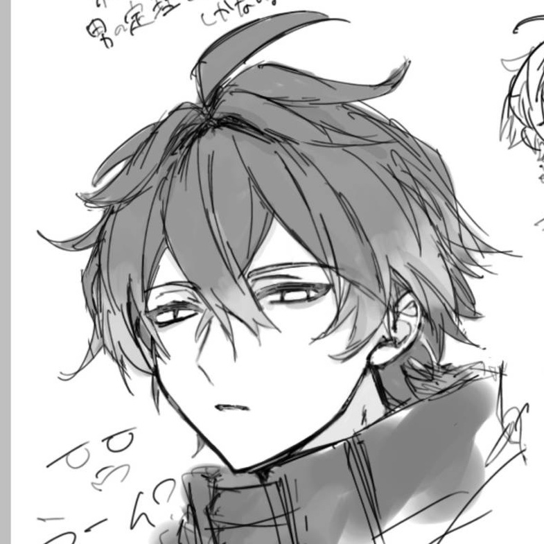 アホ毛だけはどうしても大きく描いてしまう