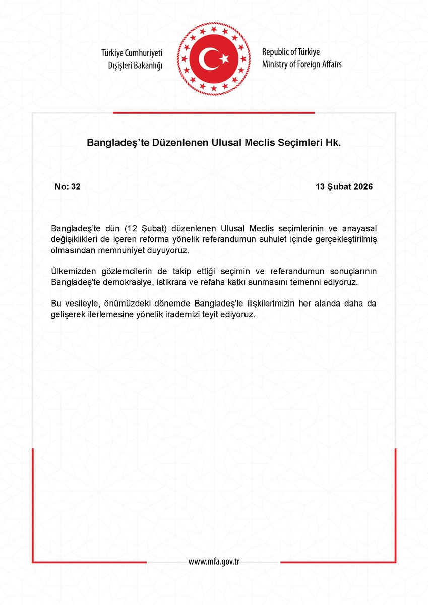 Bangladeş’te Düzenlenen Ulusal Meclis Seçimleri Hk. mfa.gov.tr/no_-32_-bangla…
