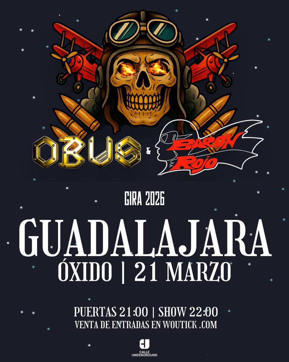 Aviso:
Las entradas on line para el concierto de <a href="/GrupoBaronRojo/">Barón Rojo</a> y <a href="/obusoficial/">OBUS 🤘</a> están totalmente agotadas. 
Quedan una decena de entradas físicas a la venta en la sala y después de eso, no habrá más. 
Recordad que el horario de venta en Óxido es de 17:00 a 20:00