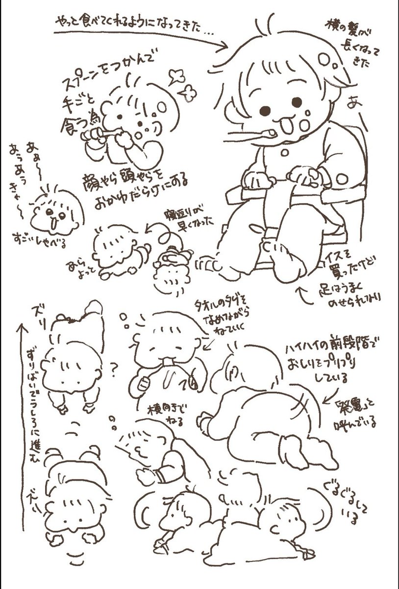 最近の赤子通信です🌱  最近はおしりをぷりぷりさせながら、ひたすら後ろ向きに進んでいます。