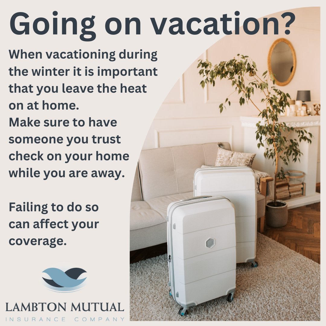 lambtonmutual's tweet image. Are you planning on going away this winter?
Ensure you don't come home from vacation to find any unpleasant surprises!
#lossprevention