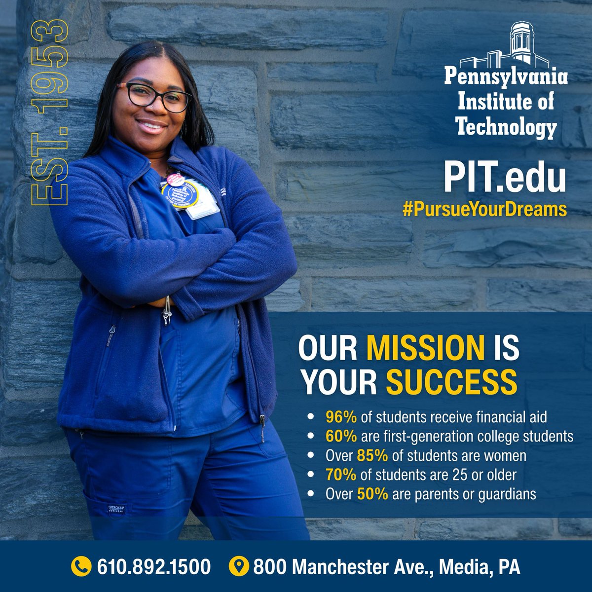 𝑯𝒂𝒑𝒑𝒚 𝑭𝒓𝒊𝒅𝒂𝒚!

𝑩𝒆 𝒆𝒎𝒑𝒐𝒘𝒆𝒓𝒆𝒅 𝒕𝒐 𝒑𝒖𝒓𝒔𝒖𝒆 𝒚𝒐𝒖𝒓 𝒅𝒓𝒆𝒂𝒎𝒔  ✨ 𝑶𝒖𝒓 𝒎𝒊𝒔𝒔𝒊𝒐𝒏 𝒊𝒔 𝒀𝑶𝑼𝑹 𝒔𝒖𝒄𝒄𝒆𝒔𝒔 🎓

PIT.edu

#𝗣𝘂𝗿𝘀𝘂𝗲𝗬𝗼𝘂𝗿𝗗𝗿𝗲𝗮𝗺𝘀 ✨
#𝗗𝗿𝗲𝗮𝗺𝗖𝗮𝗿𝗲𝗲𝗿𝘀 💫
#𝗙𝘂𝘁𝘂𝗿𝗲𝗡𝘂𝗿𝘀𝗲𝘀 💜