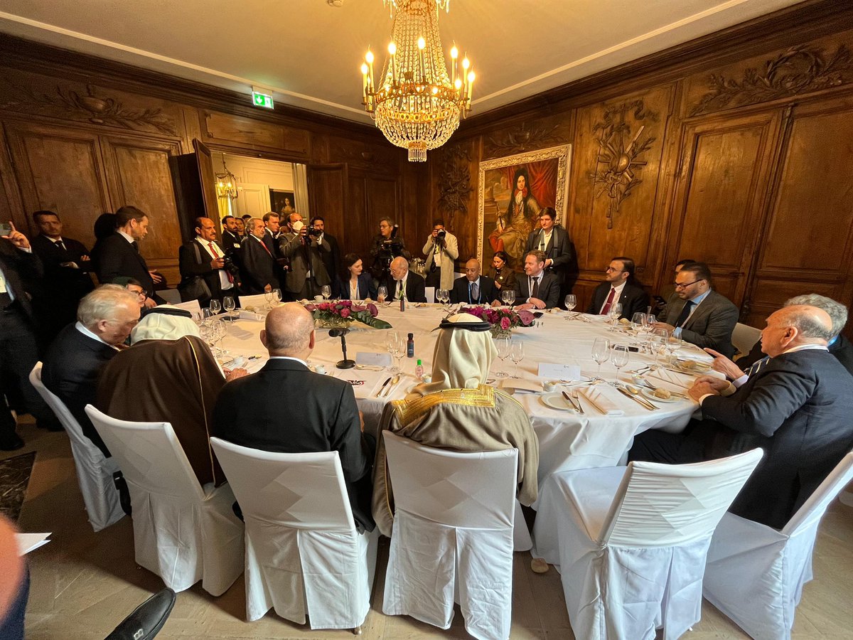 Gulf_Research's tweet photo. The Gulf Research Center (GRC), in cooperation with the International Crisis Group @CrisisGroup, co-hosted and co-organized a closed roundtable luncheon on the sidelines of the 62nd Munich Security Conference #MSC2026 @MunSecConf on February 13, 2026, at the Hotel Bayerischer Hof in Munich.

Titled “Pathways to Peace: The Gulf Countries’ Growing Role in Conflict Resolution,” the roundtable convened a distinguished group of senior policymakers and regional leaders, including:

- His Royal Highness Prince Turki Al Faisal bin Abdulaziz Al-Saud, Chairman of the Board, King Faisal Center for Research and Islamic Studies
- His Highness Prince Faisal bin Farhan Al-Saud, Minister of Foreign Affairs, Kingdom of Saudi Arabia
- His Excellency Dr. Rashad Mohammed Al-Alimi, Chairman of the Presidential Leadership Council, Republic of Yemen
- His Excellency Dr. Fuad Mohammed Hussein, Deputy Prime Minister and Minister of Foreign Affairs, Republic of Iraq
- His Excellency Dr. Abdullatif bin Rashid AlZayani, Minister of Foreign Affairs, Kingdom of Bahrain
- His Excellency Mr. Adel Al-Jubeir, Minister of State for Foreign Affairs, Member of the Council of Ministers and Envoy for Climate, Kingdom of Saudi Arabia
- His Excellency Mr. David van Weel, Minister of Foreign Affairs, Kingdom of the Netherlands
- His Excellency Mr. Jasem Albudaiwi, Secretary-General of the Gulf Cooperation Council
- His Excellency Dr. Anwar Mohammed Gargash, Diplomatic Advisor to the President of the United Arab Emirates and former Minister of State for Foreign Affairs
- His Excellency Mr. Luigi Di Maio, European Union Special Representative for the Gulf (EUSR)
- His Excellency Mr. Alexandre Fasel, State Secretary for Foreign Affairs, Swiss Confederation
- His Excellency Dr. Majed Mohammed Al-Ansari, Advisor to the Prime Minister and Official Spokesperson of the Ministry of Foreign Affairs, State of Qatar
- Her Excellency Ms. Manal Radwan, Minister Plenipotentiary and Senior Advisor to the Minister of Foreign Affairs, Kingdom of Saudi Arabia
-Dr. Tobias Tunkel, Director for the Near and Middle East and North Africa, German Federal Foreign Office

They were joined by other senior officials and high-level experts from the region and beyond.

The discussion explored Gulf perspectives on regional security and examined the region’s evolving approach to crisis management and diplomatic engagement. 

Participants reflected on the incentives, motivations, and structural limitations shaping Gulf mediation efforts, while also highlighting the distinctive features of Gulf diplomatic practice at a time when the region’s role within the international system is undergoing significant transformation.

Video source: Alekhbariya (@alekhbariyatv)
https://t.co/UXNBLGo7xA