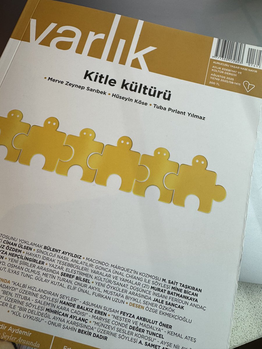 Varlık dergisinin Ağustos 2025 tarihli 1415. sayısında yayımlanan öyküm, “Lorem Ipsum”