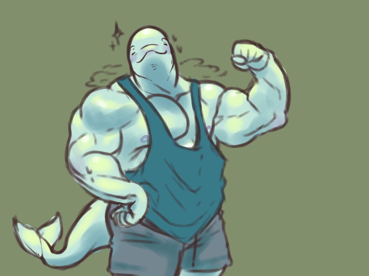 Mandrakepool's tweet image. Post workout beluga dude!