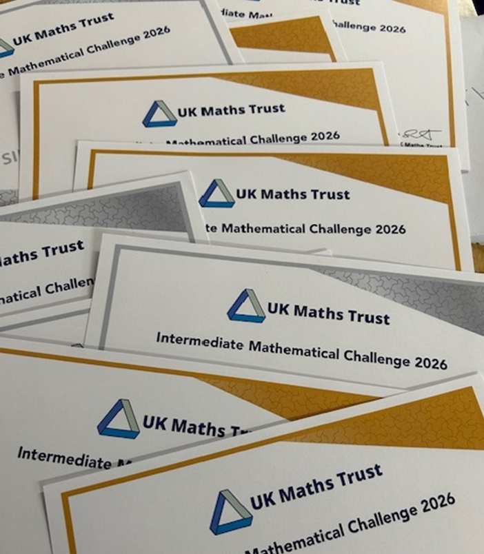 Congratulations to our Year 9 and 10 students who achieved excellent results in the UK Intermediate Mathematical Challenge.