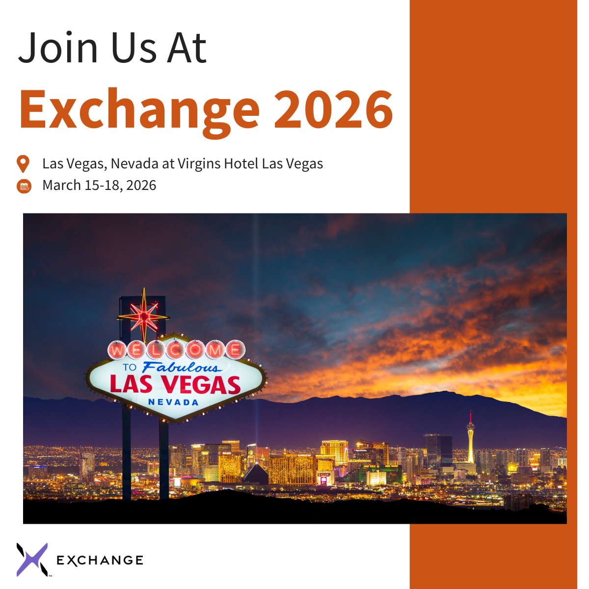 We’re headed to Exchange 2026 in Las Vegas, and we’re making a big announcement.

If you’re attending March 15–18, don’t miss it.

#WeAreIAA #Exchange2026