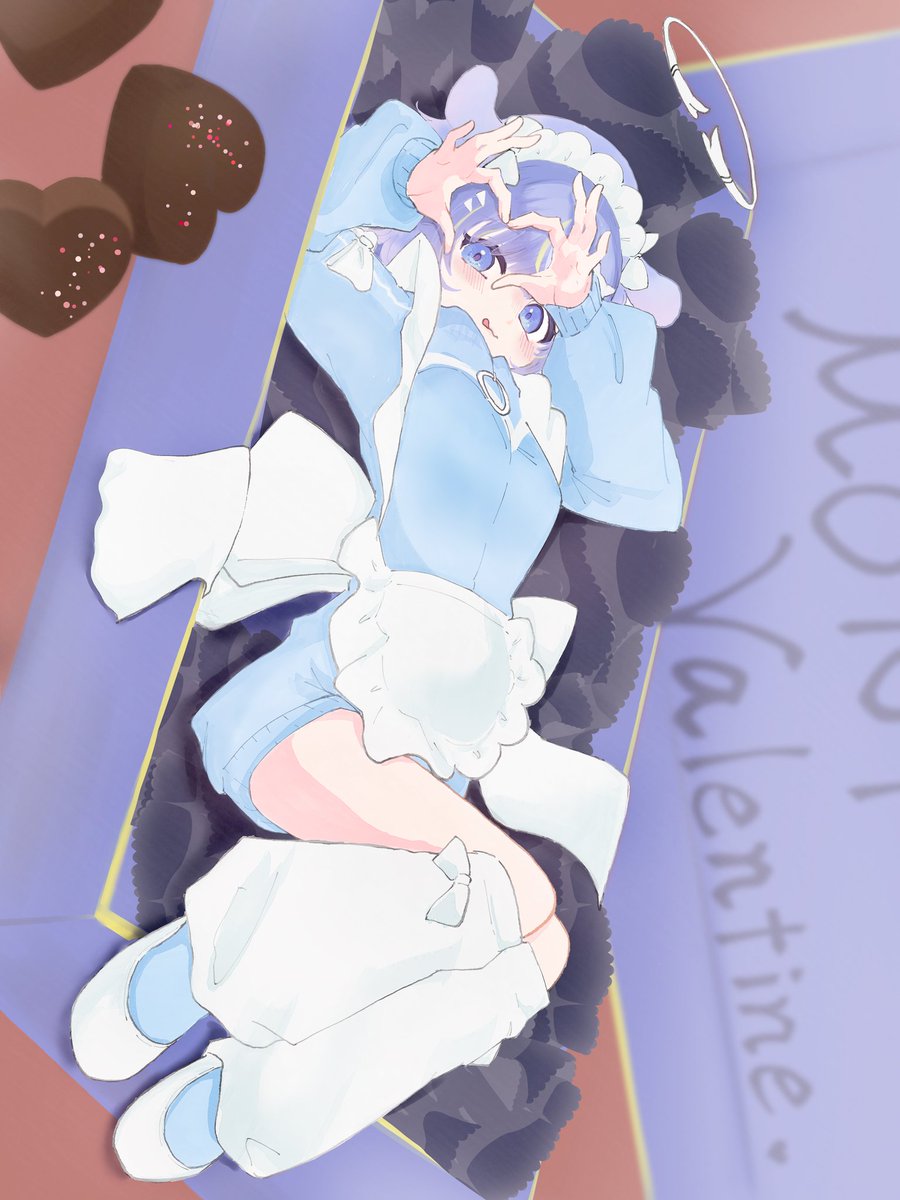 ジャージメイド姿のm02ちゃんで ハッピーバレンタイン！！！🍫
モニ子さんに美味しいチョコ たくさん食べてほしい！
#モニあーと