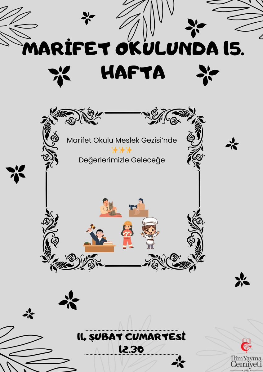 Marifet Okulu 15. Hafta yine birbirinden güzel etkinliklerle 14 Şubat Cumartesi İYEM'DE...