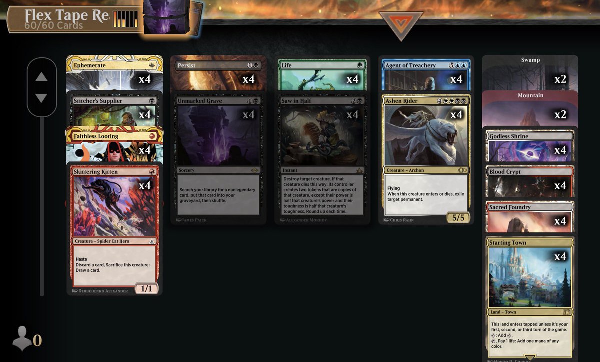 MTGJankTank's tweet photo. Flex Tape Reanimator v1.0
[Historic]

https://t.co/Q7JMZajPly
#mtg #MTGLorwyn #MTG #magicarena https://t.co/J6WAIjAeo6