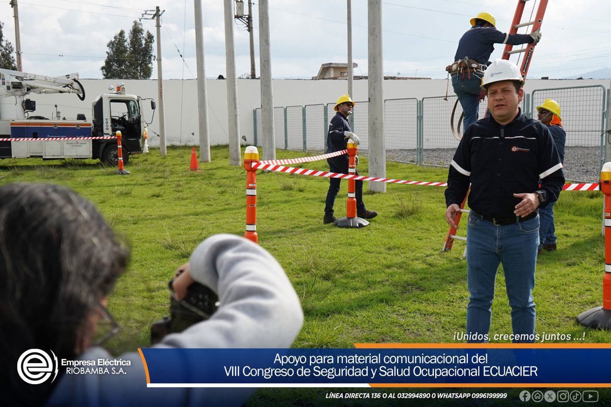 𝐏𝐮𝐞𝐫𝐭𝐚𝐬 𝐚𝐛𝐢𝐞𝐫𝐭𝐚𝐬 𝐩𝐚𝐫𝐚 𝐞𝐥 𝐭𝐫𝐚𝐛𝐚𝐣𝐨 𝐚𝐫𝐭𝐢𝐜𝐮𝐥𝐚𝐝𝐨🤝🎥 | La Empresa Eléctrica Riobamba S.A. recibió a <a href="/EcuacierEc/">ECUACIER</a> para la grabación de producto comunicacional para el octavo Congreso de Salud y Seguridad Ocupacional, fortaleciendo espacios de