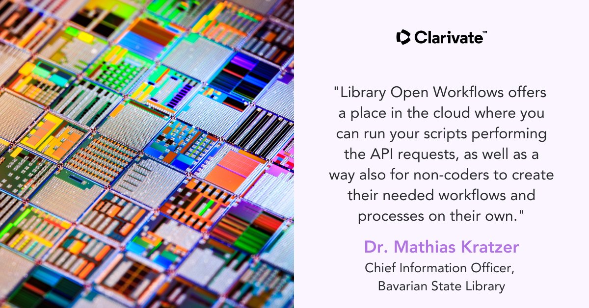 ClarivateAG's tweet photo. Discover how Library Open Workflows empowers librarians at @bsb_muenchen, @SacCityCollege and at @universityofky. #MetadataManagement #AcademicLibraries
Download the whitepaper now: https://t.co/wNEYl4MFck https://t.co/1cOLdC2daU