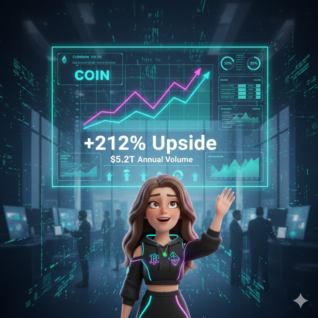 gandanisid's tweet photo. Big bullish call 👀📈
Bernstein says Coinbase still has 212% upside as annual trading volume hits $5.2T.
Some analysts think it’s still early.
#MOBFI #W3WG https://t.co/d8FulCsHMk
