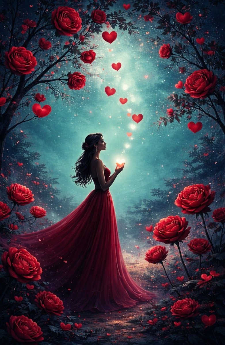 YourNayaab's tweet image. Tonight,the roses are awake...
And the night breathes in shades of love...