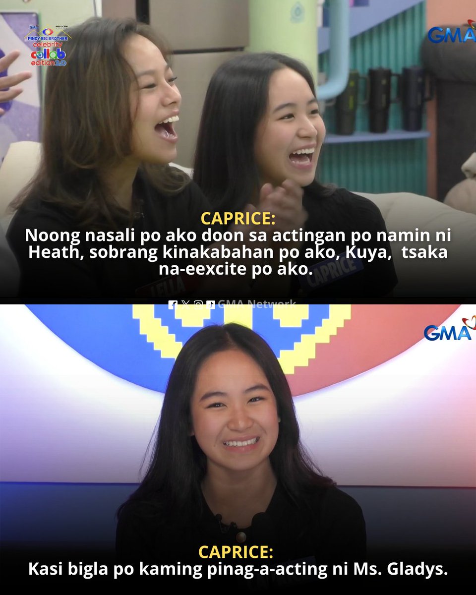 gmanetwork's tweet image. #PBBCollab20GladysToMeetU: Ah, kinabahan at na-excite, hindi napilitan? ☺️

Watch #GMAPBBCollab on weekdays at 9:40 PM and on weekends at 6:15 PM on GMA! 

For PBB All-Access Livestream, visit: GMANetwork.com/PBBLivestream