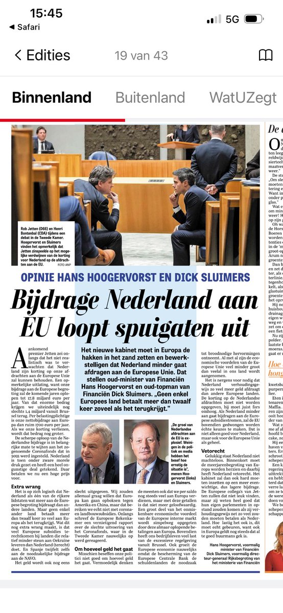 50PLUS Senator Martin van Rooijen:
Niet meer geld naar Brussel

Geld nodig voor onze AOW 

Tegen dat onze werkenden nog langer moeten wachten op hun welverdiende AOW: tot 70 jaar straks
 
Onze politici bekommeren zich niet om hun burgers 
Frankrijk blijft 60 jr
⁦<a href="/telegraaf/">De Telegraaf</a>⁩