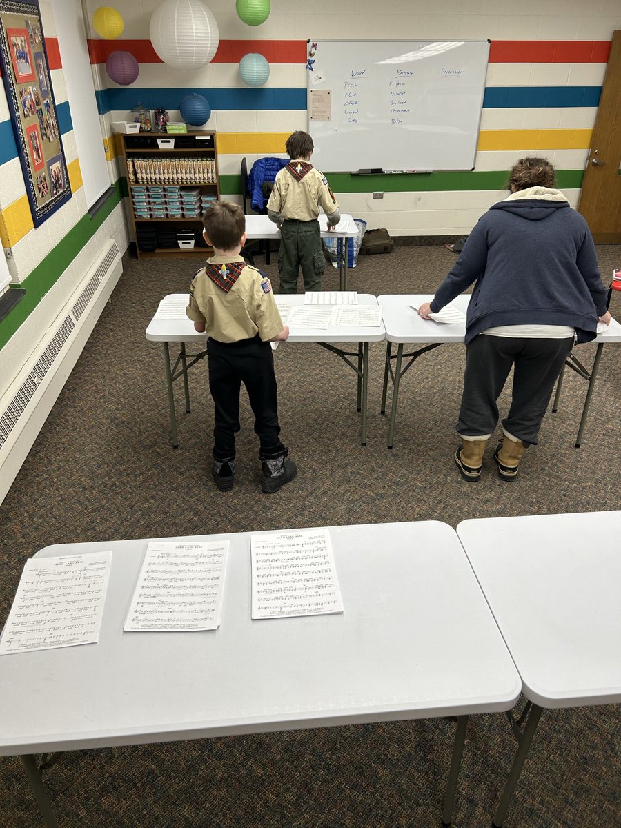 This is part of the Community in #CommunityBand!
Thanks to Rocky River Pack 194 for sorting and organizing music collected from our members.
Which means we have a new program of songs to prep for our concerts in May/June!