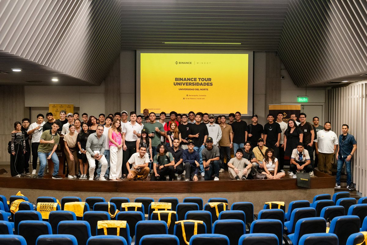 BinanceAcademy's tweet photo. The #BinanceUniversity Tour continues 🌍

🇨🇴 On March 12, we visited Universidad del Norte in Barranquilla. We heard from university leadership, our Angels Roger and Cristian, plus a local KOL and professor sharing on-the-ground perspectives. 

🇸🇱 We also brought the Tour to Milton Margai University in Freetown, Sierra Leone, continuing our mission to expand access to blockchain education globally.

The demand for practical crypto education is real, and growing. 🚀

#BinanceUniversity #Education #Crypto