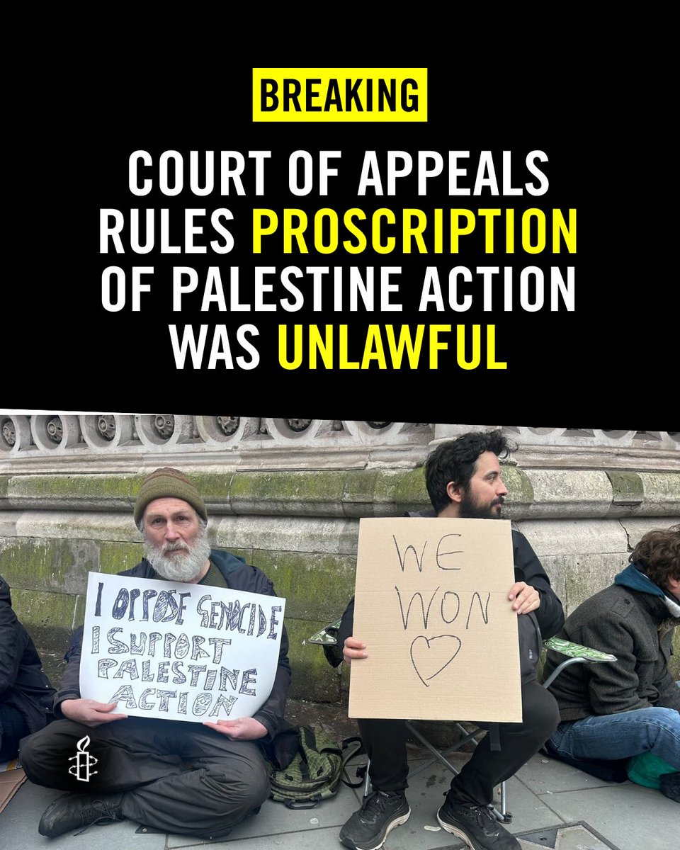 BREAKING: government’s decision to proscribe Palestine Action under terrorism law ruled UNLAWFUL

This matters for everyone.  

For years, the right to protest has been under sustained and deliberate attack.  

Thousands of people have been arrested for something that should have