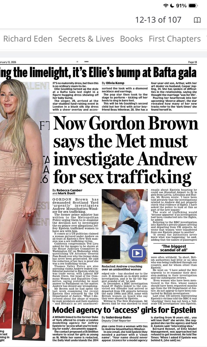 Gordon Brown deserves a Pulitzer, he has, truly, uncovered more new and damaging detail on Andrew Mountbatten Windsor than ANY major US media outlet and most of our own.