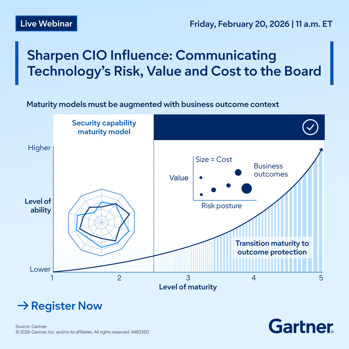 Gartner_inc's tweet image. 📈 Boardroom influence grows when CIOs speak the language of risk, value, and cost. 

Explore how to craft compelling communications and measure technology’s impact with outcome-driven metrics: gtnr.it/3ZuhDMz

#GartnerIT #CIO #TechInvestment