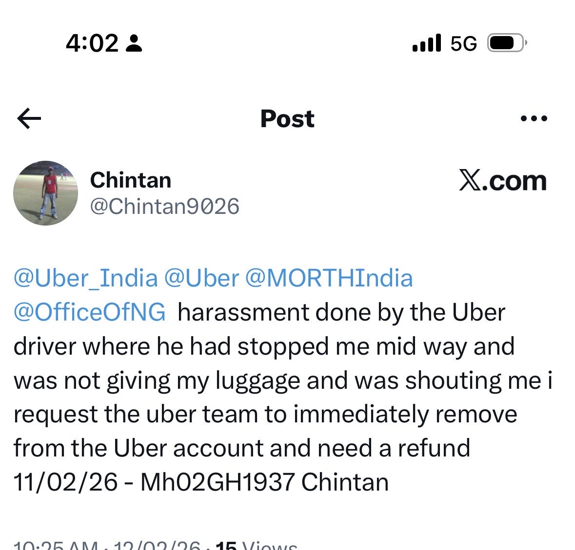 Chintan9026's tweet photo. @Uber_India @Uber @MORTHIndia @OfficeOfNG i am not able to reply personally to the uber team i wish if uber can access my phone from the attach complaint from there portal as harrasment cannot be tolerate and request for cancelling the liscense https://t.co/r8TQDdAWYJ