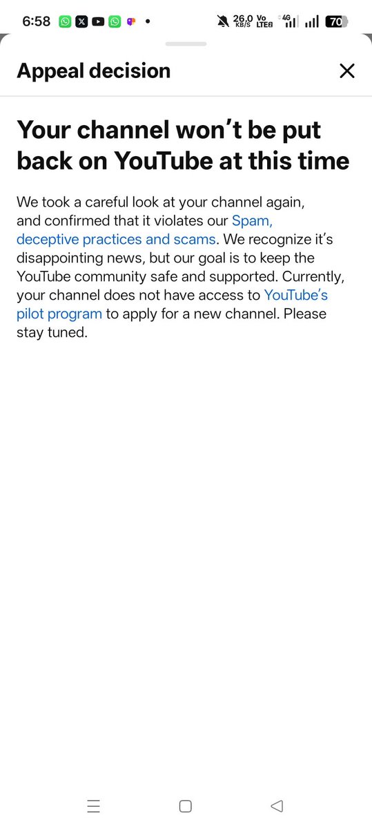 When the system removes a video or a channel, why don't humans listen? Why are small users treated with such disrespect and humiliation Do they not have rights? Have they not put in immense hard work
You simply repeat whatever your automated system says <a href="/TeamYouTube/">TeamYouTube</a> <a href="/TeamYouTube/">TeamYouTube</a>