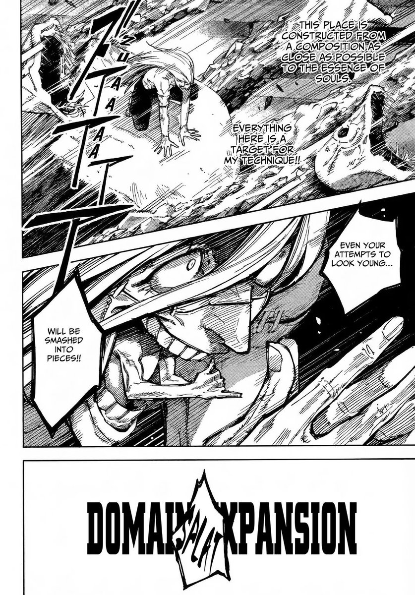 AnimeBallsDeep's tweet photo. Yuji just destroyed Mahito's domain and cut his tongue off even though this dude could cast it faster than all other disaster curses.

Gojo and Sukuna won't have enough time to cast Domain against Yuji if he used his full power imo. 

Gojo was only faster than Sukuna by 0.01 seconds, But Yuji can probably surpass that speed with how efficient he is now.
