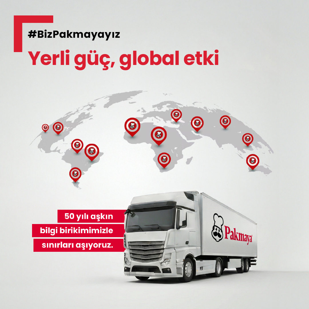 Uzman ekibimiz ve 50 yılı aşkın bilgi birikimimizle sınırları aşıyoruz. Fırıncılık, pastacılık, değirmencilik ve ev tüketim ürünlerinde ihtiyaca yönelik çözümlerle, dünyanın dört bir yanındaki müşterilerimizle buluşuyoruz. 
#Pakmaya