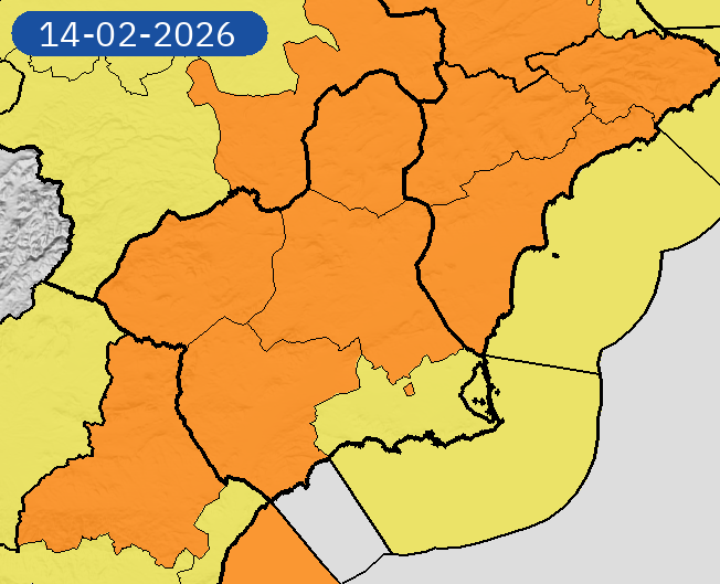 13/02 11:37 AVISOS HOY Y MAÑANA | Región de Murcia: vientos y costeros. Nivel máximo de aviso: naranja.
Actualizaciones en aemet.es/es/eltiempo/pr…