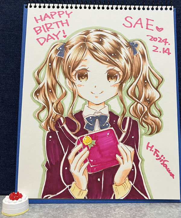 中多紗江の誕生日 (「アマガミSS」から)
前に妻（藤沢光さん）に描いてもらったイラストです。
フライング再掲。
 takamune.blog.fc2.com/blog-entry-130…