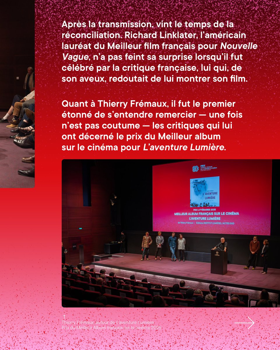 SFCCinema's tweet photo. Quelques jours ce sont écoulés depuis la cérémonie de remise des #PrixSFCC, l’occasion de revenir sur quelques temps forts, au regard de la plume de Manon Marcillat ✒️
💌On a déjà hâte de l’année prochaine !
À retrouver en intégralité 🔗https://t.co/1b7RF3hEBT https://t.co/Nxy2eId7ko