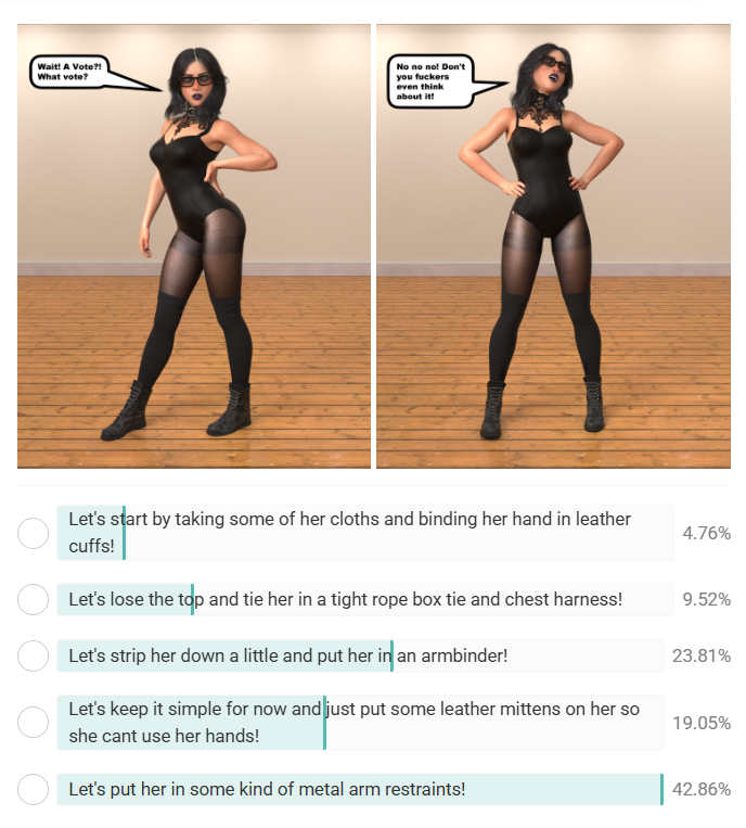 SpeedratDA's tweet photo. Got a little vote going on over at Bondage Speedrat on https://t.co/RDew7zDtd2

Help decide what is going to happen weekly to or sassy subject Rose!

Her inevitable demise is in your hands! https://t.co/50tgMuu4GL