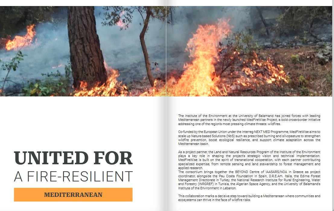 #MedFireWise is featured in the latest issue of Balamandians (pp. 66–67), highlighting the role of the University of Balamand in advancing Nature-Based Solutions for wildfire resilience.
🔗Read more: balamand.edu.lb/Alumni/Balaman…