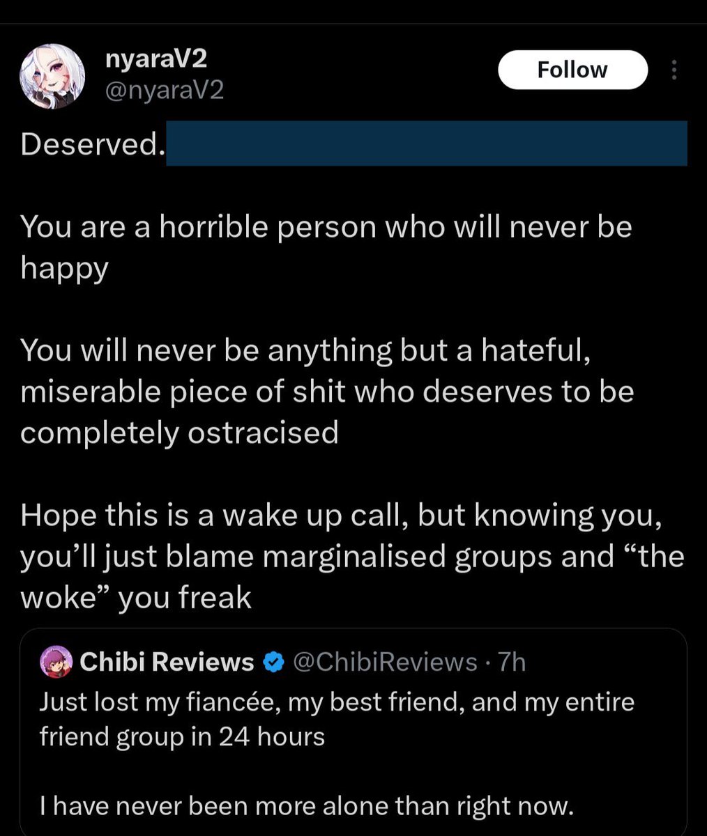 DejaWukong's tweet image. What an actual piece of shit.

Chibi is at one of the lowest points of his life, show some humility.

Scum like this want people to physically and mentally suffer and when they do it's not enough. If you don't like the guy block him and move on.

Get fucked and stay away from…