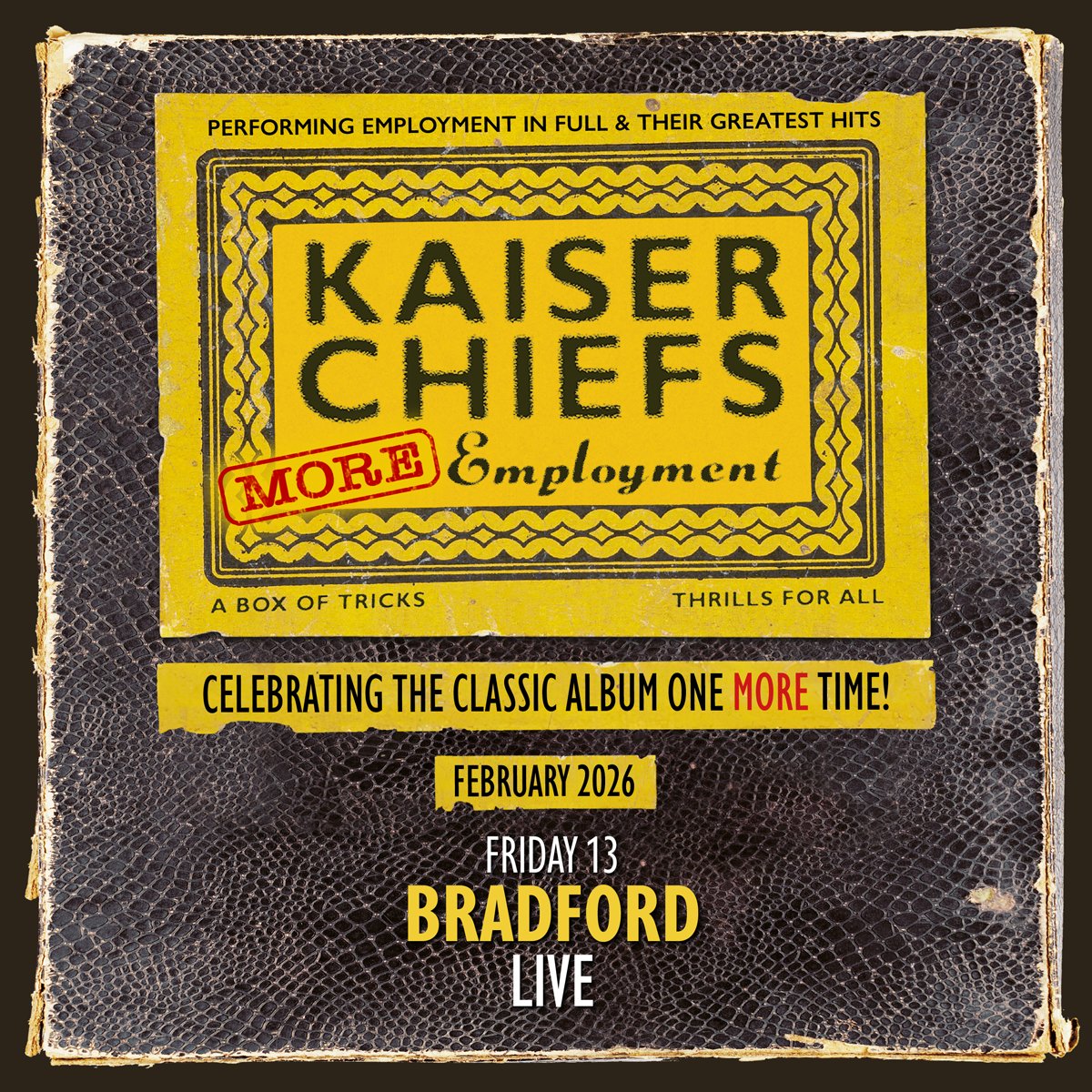 Bradford_Live's tweet photo. 📣 EXTRA SEATING AND STANDING TICKETS RELEASED 📣

Kaiser Chiefs are bringing their tour MORE EMPLOYMENT to Bradford Live TONIGHT for one spectacular night only 🎤🎶⭐

Additional seating and standing tickets have been released for tonight's show, get in quick and secure yours before they go via the link in the comments 🎫👇