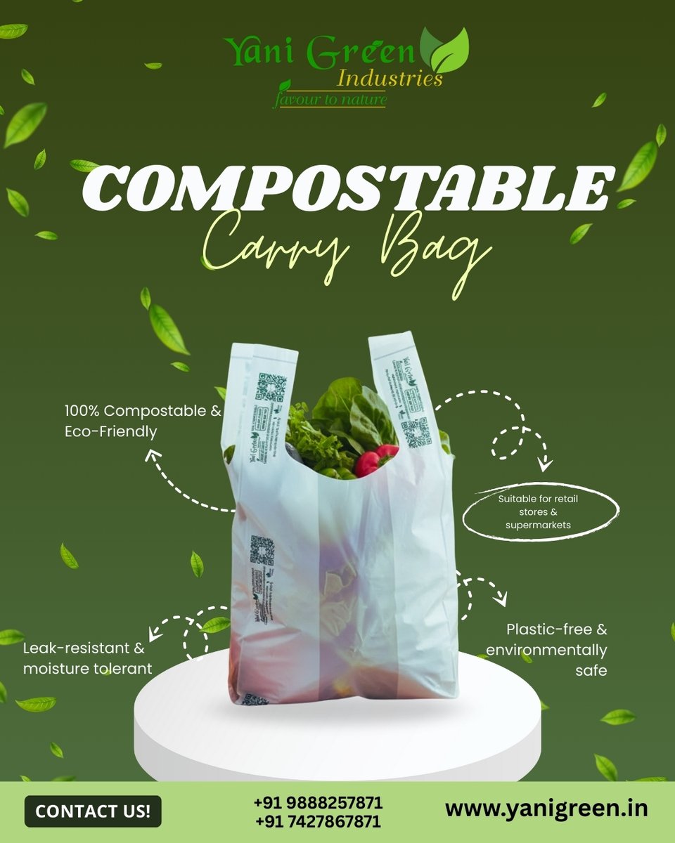 Industries25806's tweet image. Made from 100% compostable, plant-based materials, these bags break down naturally—leaving no harmful residue behind.

#CompostableCarryBags
#EcoFriendlyPackaging
#PlasticFree
#GoGreen
#SustainableLiving
#EcoConscious
#GreenAlternatives
#RetailPackaging
#BiodegradableBags