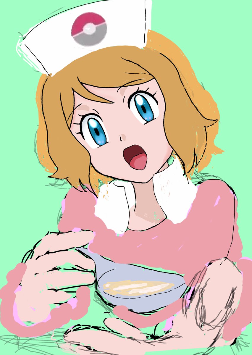 『XYジョーイさんコスセレナ』らくがき

折れた手首を固定してた金属プレートと釘を抜いてもらいました。医療の進歩か名医に当たったのか、骨まで届く切開後もかすり傷ほどの痛みもないんですが、ご飯は暫く左手です。
さあ、落ちた筋力と絵ぢからを一から鍛え直すぞ！ハア~