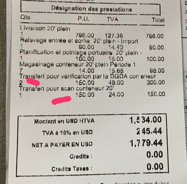 pepele_news's tweet photo. 🔴 ALERTE-INFO | À Matadi, plusieurs opérateurs économiques s’interrogent sur la structure tarifaire appliquée par MGT en matière de contrôle des conteneurs.

Selon les informations recueillies, les frais exigés s’élèveraient à :
 • 174 USD (150 USD + 24 USD de TVA) pour le scan du conteneur (vérification par scanner)
 • 174 USD également pour la vérification physique

Ainsi, un conteneur soumis à la fois au scan et à la vérification physique représenterait un coût total de 348 USD.

Il est également rapporté que lorsqu’un conteneur est déposé sans être ouvert, un montant supplémentaire de 174 USD serait requis pour bénéficier à nouveau du service.

Dans un cas documenté, un client aurait payé :
 • 1 fois le transfert scan
 • 2 fois l’ouverture DGDA

Ce qui aurait porté la facture totale à 522 USD pour un seul conteneur.

Ces pratiques suscitent des interrogations parmi les usagers, notamment sur la justification et la transparence de certains frais appliqués.

Les autorités compétentes ou les responsables de MGT sont attendus pour apporter des clarifications sur cette grille tarifaire. #RDC #Matadi #KongoCentral @pepele_news