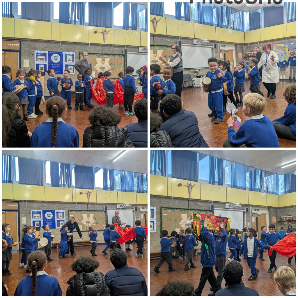 Y5Hazel2025's tweet photo. Year 5 were so lucky to watch their buddies in reception perform a Chinese New Year dance! It was wonderful! @StAnnesLiv @RMaplestannes https://t.co/cSVdhogtFP