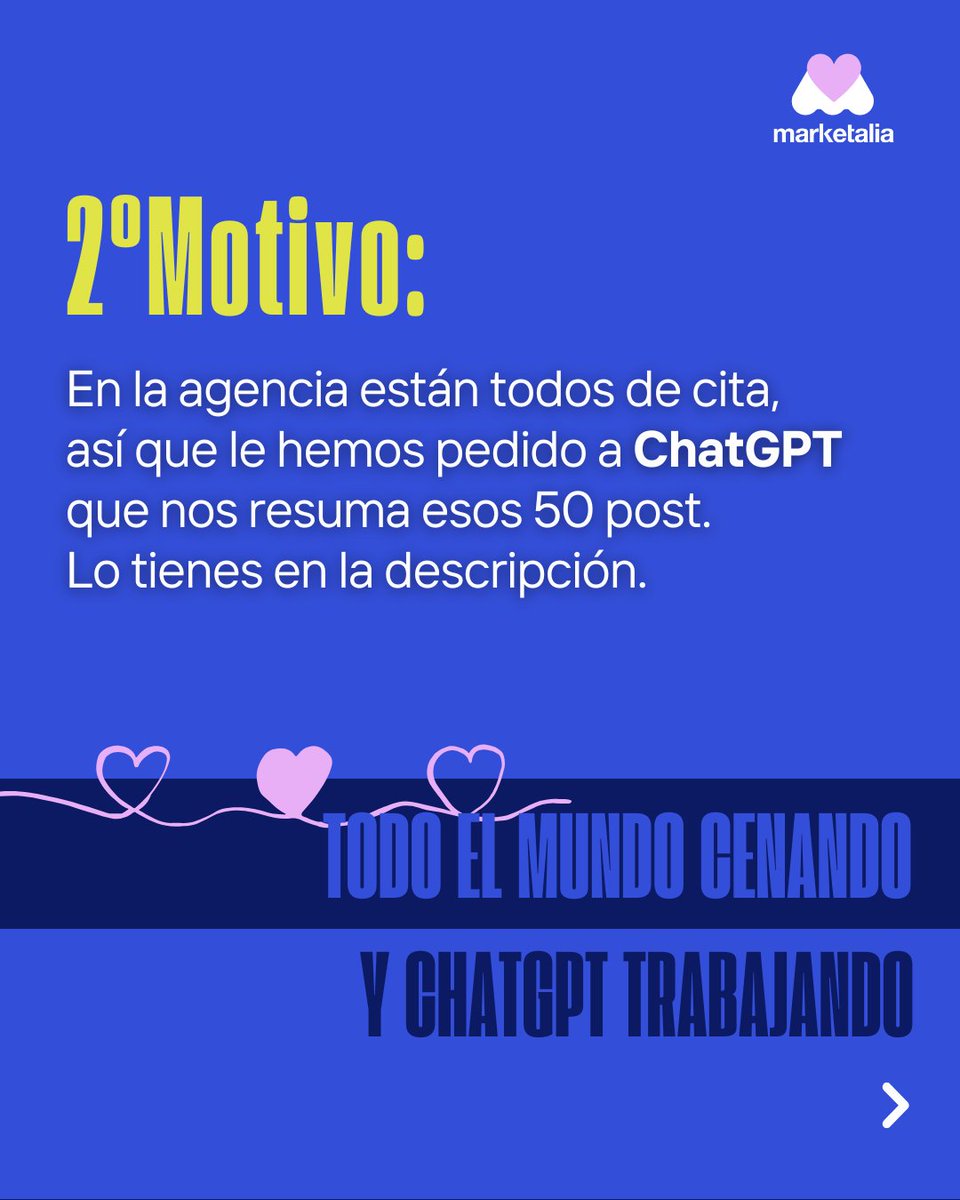 MarketaliaCom's tweet photo. 💘Los post sobre "cómo enamorar al cliente” se resumen en: 

1️⃣Lanza promos que seduzcan y ofertas que conquisten.
2️⃣Conecta desde la emoción, no desde el producto.
3️⃣Personaliza tus mensajes para que el cliente sienta único.

Feliz San Valentín💙
#MarketingDigital #SanValentín https://t.co/2uB2njSTAq