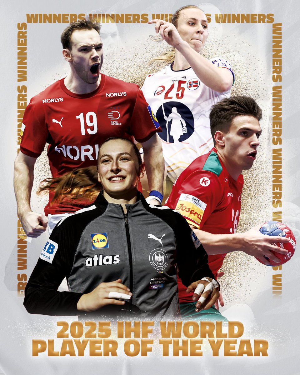 𝑇ℎ𝑒 𝑐𝑟𝑒𝑎𝑚 𝑜𝑓 𝑡ℎ𝑒 𝑐𝑟𝑜𝑝, 𝐓𝐇𝐄 𝟐𝟎𝟐𝟓 𝐈𝐇𝐅 𝐖𝐎𝐑𝐋𝐃 𝐏𝐋𝐀𝐘𝐄𝐑𝐒 𝐎𝐅 𝐓𝐇𝐄 𝐘𝐄𝐀𝐑 ⭐

🔷 Male: Mathias Gidsel 🇩🇰
🔷 Female: Henny Reistad 🇳🇴
🔷 Young Male: Francisco Costa 🇵🇹 
🔷 Young Female: Viola Leuchter 🇩🇪

Read more ✍️ ihf.info/media-center/n…
