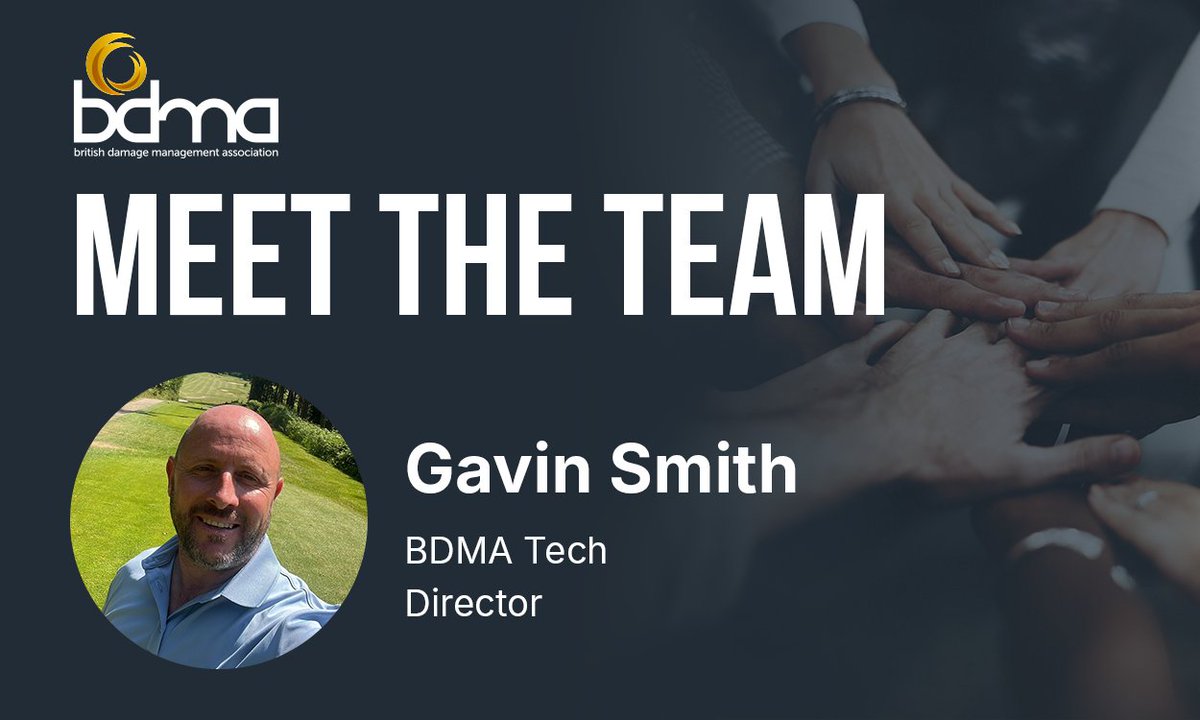 TheBDMA's tweet image. Find out more about Gavin below:
"Gavin Smith’s career in damage management began in 1999, following a path from trainee to lead technician, manager, and eventually company owner. "

#BDMA #MeetheTeam #BDMATeam