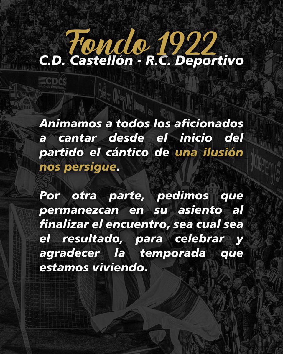 Que retumbe Castalia con 𝑢𝑛𝑎 𝑖𝑙𝑢𝑠𝑖𝑜́𝑛 𝑛𝑜𝑠 𝑝𝑒𝑟𝑠𝑖𝑔𝑢𝑒 y que, pase lo que pase, celebremos juntos la temporada que estamos viviendo.