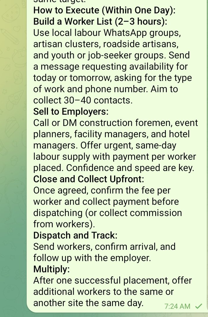 abdulbbuhari96's tweet photo. @ahmedxm01 Run a 24-Hour Emergency Skilled-Labour Placement
This model involves acting as a same-day labour broker. You connect employers who urgently need workers with available, ready-to-work labourers and earn a placement fee for each successful placement. https://t.co/K6bIsUWqMg