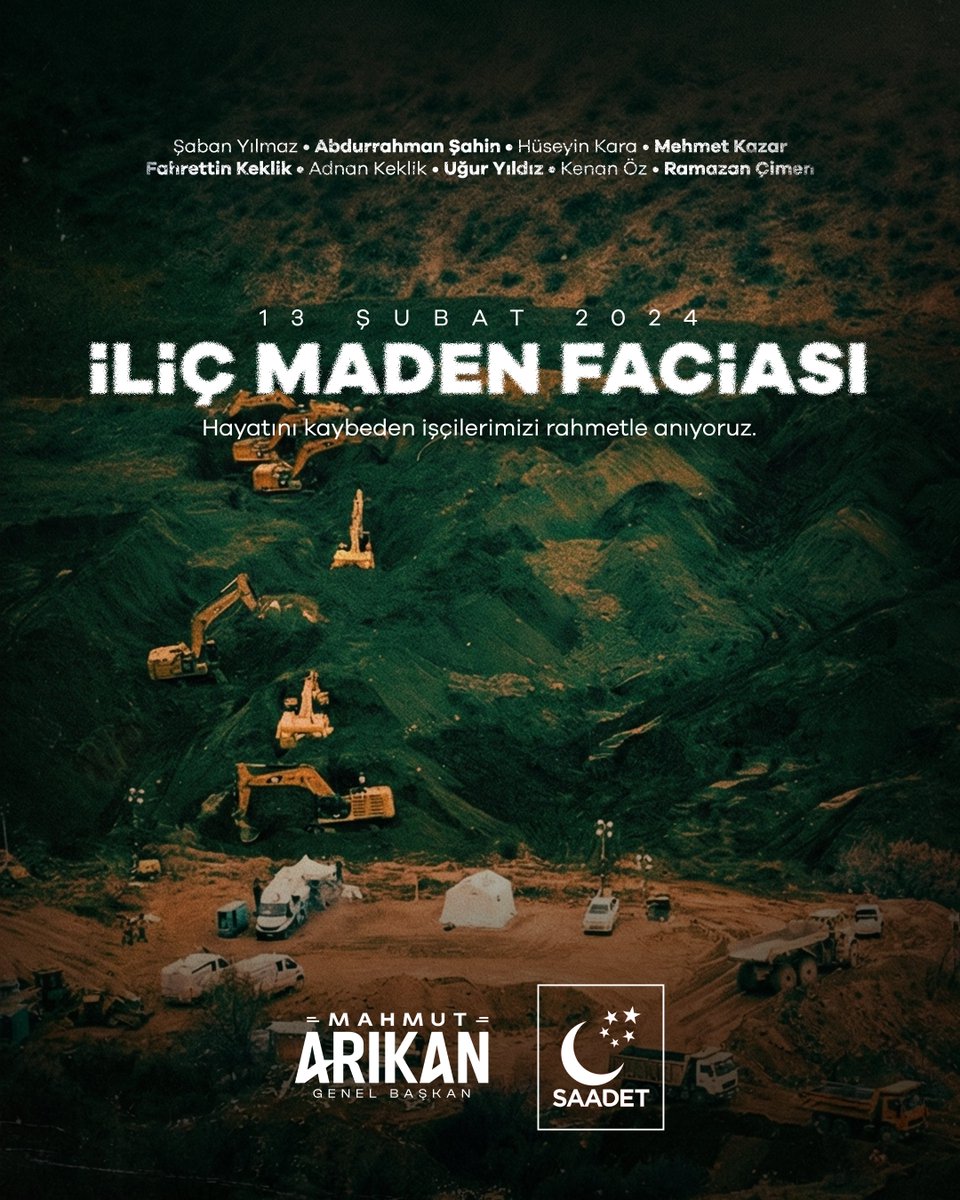 İliç Maden Faciası’nın ikinci yılında, hayatını kaybeden tüm maden emekçilerimizi rahmetle anıyorum.

Özellikle maden sahalarında işçi güvenliği ve denetim hayati önemde olmasına rağmen, kazancı insan hayatının önüne koyan zihniyet İliç’te telafisi mümkün olmayan bir acıya sebep