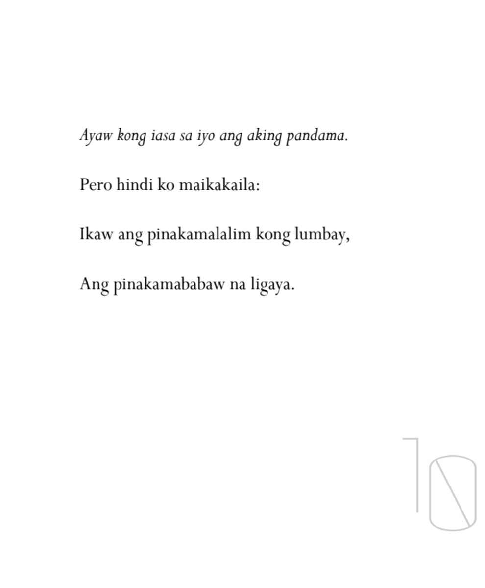 JerryGracio's tweet image. Tula #10 mula sa Hindi Bagay:

𝐀𝐲𝐚𝐰 𝐤𝐨𝐧𝐠 𝐢𝐚𝐬𝐚 𝐬𝐚 𝐢𝐲𝐨 𝐚𝐧𝐠 𝐚𝐤𝐢𝐧𝐠 𝐩𝐚𝐧𝐝𝐚𝐦𝐚.
𝐏𝐞𝐫𝐨 𝐡𝐢𝐧𝐝𝐢 𝐤𝐨 𝐦𝐚𝐢𝐤𝐚𝐤𝐚𝐢𝐥𝐚:
𝐈𝐤𝐚𝐰 𝐚𝐧𝐠 𝐩𝐢𝐧𝐚𝐤𝐚𝐦𝐚𝐥𝐚𝐥𝐢𝐦 𝐤𝐨𝐧𝐠 𝐥𝐮𝐦𝐛𝐚𝐲, 
𝐀𝐧𝐠 𝐩𝐢𝐧𝐚𝐤𝐚𝐦𝐚𝐛𝐚𝐰 𝐧𝐚 𝐥𝐢𝐠𝐚𝐲𝐚.