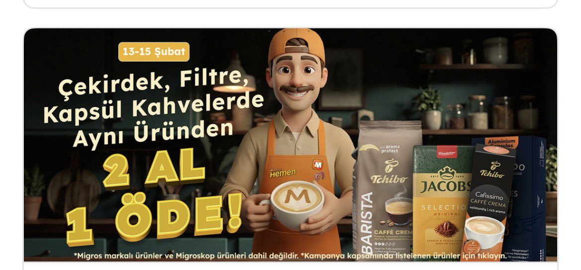 Ne kadar yanıltıcı bir kampanya dimi <a href="/Migros_Turkiye/">Migros Türkiye</a> <a href="/Migros_Hizmett/">Migros_HİZMET</a> 
Zirvedesiniz ..
Sakın aldanmayın tüm ürün çeşidinde yok kampanya!!!