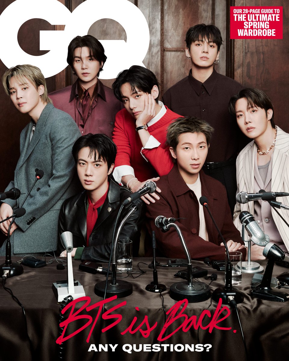 BritishGQ's tweet image. BTS IS BACK… and ready to take over 2026.

Nearly four years since @BTS_twt went on hiatus for mandatory military service in South Korea, the biggest band in the world is returning with a fifth studio album, a massive global tour, and a definitive answer to whether they’re…